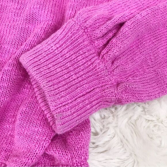 EXPRESS Pink Lace Up Sweater Oversized Pullover Tie Waist Casual Size Large New - Picture 10 of 12